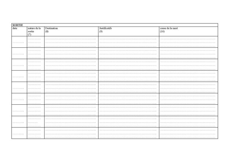 Modele Registre Entree Et Sortie Du Personnel